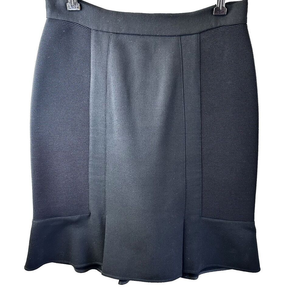 Proenza Schouler Women's Black Fit & Flare Stretch Knee Length Skirt Sz 8 Italy